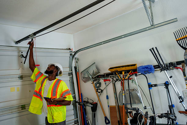 Professional Garage Door Installation technician working in Bacliff, TX